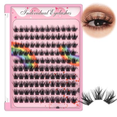 Bodermincer Lashes Clusters 1012mm1214mm1416mm1618mm10-12-14-16mm14-16-18mm Mixed and 8-20mm to Choose Lashes Extension Kit lash Clusters Lashes Wispy Eyelash Extension (1214mm Mixed)