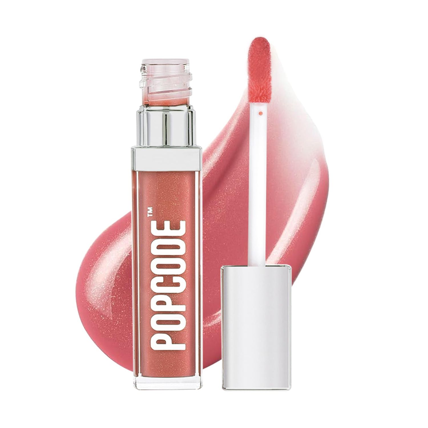 popcode Lip Plumper Gloss, Tinted Nourishing Lip Filler with Peptides, Vitamin E, Moisturizing Plumping Lip Gloss Plumper for Fuller-Looking Lips (#002 DREAMY BERRY)