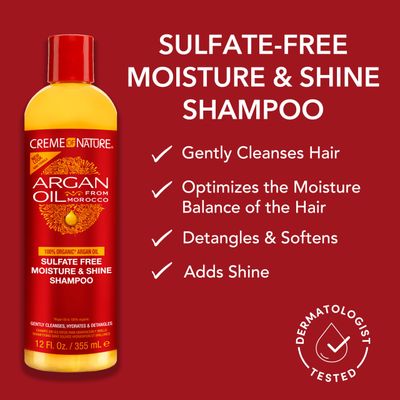 Creme of Nature Creme of Nature Argan Oil from Morocco Sulfate-Free Moisture & Shine Shampoo and Intensive Conditioning Treatment Amazon Bundle, 2 count