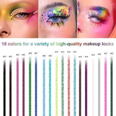 18 Colorful Eyeliner Pen Set, Eye Shadow Pencil, Pearl Eyeliner Kit Metallic Eyeliner Pencil Glitter Colored Eyeliner for Women Eye&Lip Liner Professional Waterproof Colorful Eyeliner