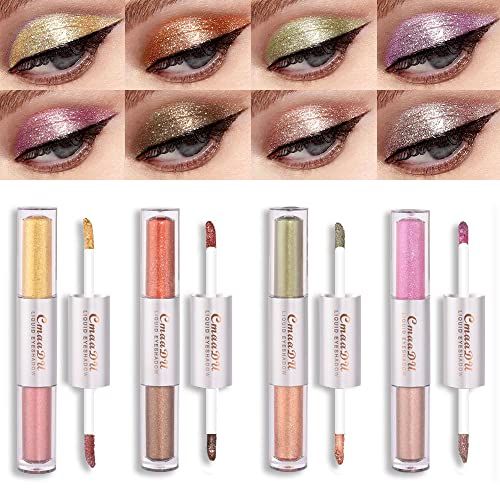 evpct 8 Colors Liquid Glitter Shimmer Metallic Eyeshadow Set Sparkly Glitter Sparkle Colorful Liquid Eyeliner Set delineador pupilentes de ojos contra el agua sombras colores para ojos con brillo 02