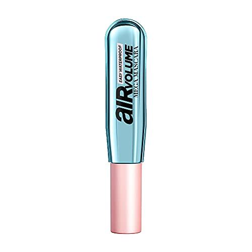L&#39;Oreal Paris Makeup Air Volume Mega Mascara, Lightweight &amp; Long-lasting Volumizing Mascara for Voluminous Eyelashes, Waterproof Black, 0.3 Fl Oz
