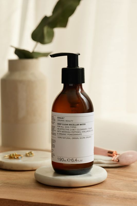 Evolve Organic Beauty - Natural Deep Clean Micellar Water | Small-Batch, Vegan Clean Beauty (6.4 fl oz | 190 mL)