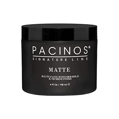 Pacinos Matte Hair Paste - Firm Hold, No Shine, Sculpting &amp; Styling Wax, Long Lasting Definition &amp; Texture, No Flakes, All Hair Types, 4 fl. oz.