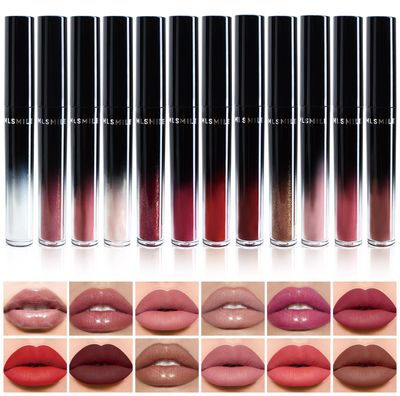 MLSMILE 12PCS Lip Gloss Collection Makeup Set,Shiny Liquid Lip Glow Oil,Red Matte Lipgloss Long-lasting Color,Lip Glaze for Girls and Women Makeup