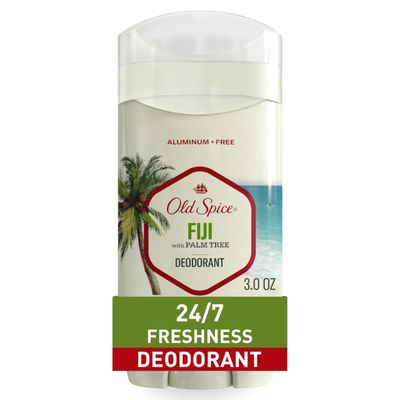 Old Spice Aluminum-Free Deodorant for Men, 247 Odor Protection, Long Lasting Freshness, Fresher Collection, Fiji with Palm Tree Scent, 3.0 oz