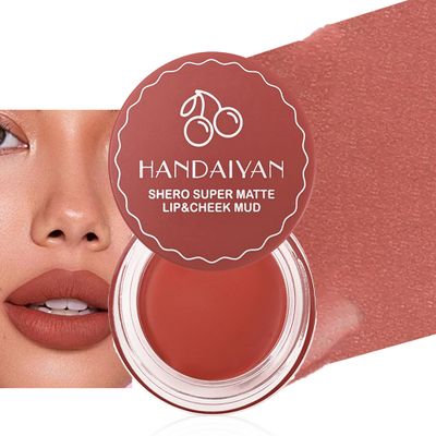 Easilydays Lip and Cheek Blurring Pudding Pot, Blurry, Buildable and Lightweight Lip Tint, Creamy Multi-Purpose Blurring and Mousselike Pudding Pots for Women Lips, Cheek &amp; Eye, 03# Chestnut Nude