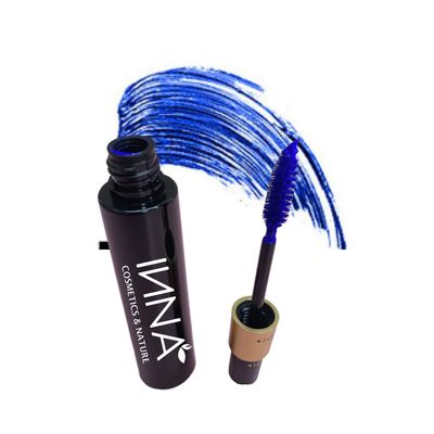 Inna Cosmetics &amp; Nature - Long Lash Mascara vegan, non GMO, cruelty-free, Waterproof Lash 2-in-1 Mascara, 2 oz, (Blue)