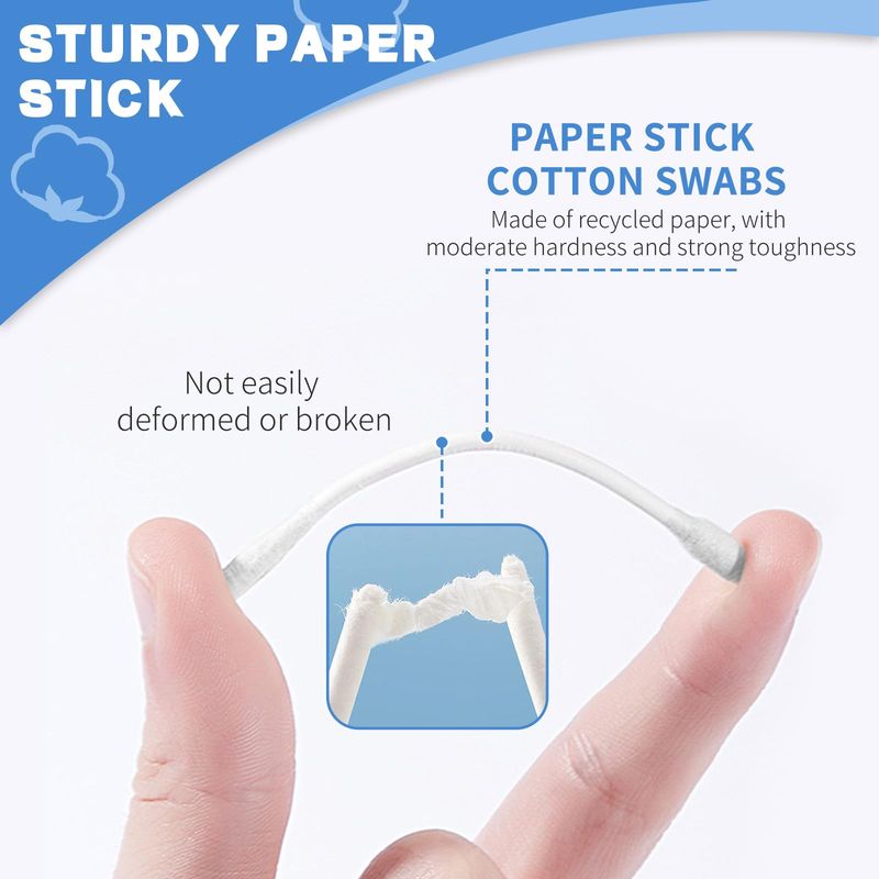 Pointed Tip Cotton Swabs, 800 Count Double Precision Tips with Paper Stick, Cotton Buds for Makeup, Personal Care, Crafts
