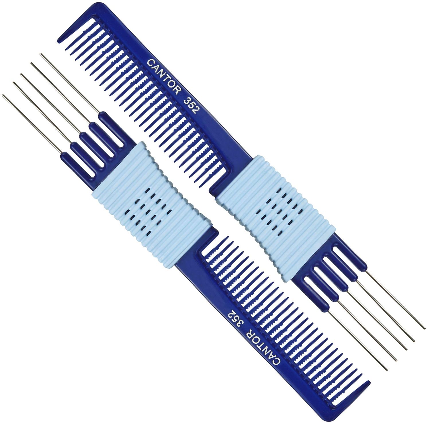 Lift Teasing Comb and Hair Pick - 2 Pack, Five Stainless Still Lifts - Chemical and Heat Resistant Detangler Gripper Comb - Anti Static Comb For All Hair Types - By Cantor