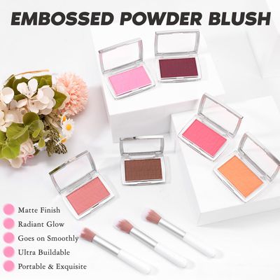 LYBHDAFA Pink Blush Powder Blush for Cheeks with Brush, Matte Blush Palette Blush Powder Face Blusher, Natural Blendable Formula Silky Lightweight Makeup Blush Rubores de Maquillaje, 001#