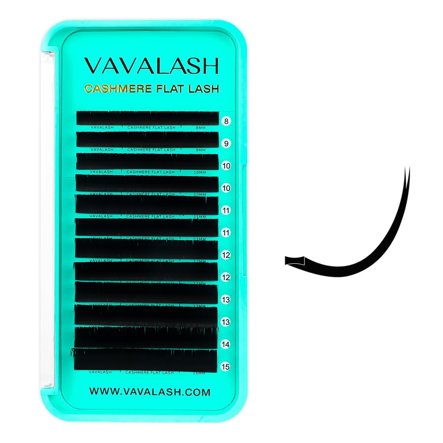 VAVALASH Cashmere Faux Mink Ellipse Flat Lashes 0.15 0.2mm C D Curl 6-17mm Soft Lightweight Classic Lash Extensions Matte Split Tip Natural Eyelash Extensions Professional Salon Use(0.15-D-8-15mm)