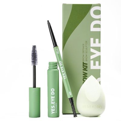YES.EYE DO Brow Kit, Stronghold Clear Brow Gel Sculptor and Ultra Slim Long-lasting Microfilling Eyebrow Pencil Definer All in One Eyebrow Makeup Kit for Brow Lamination Look, Black