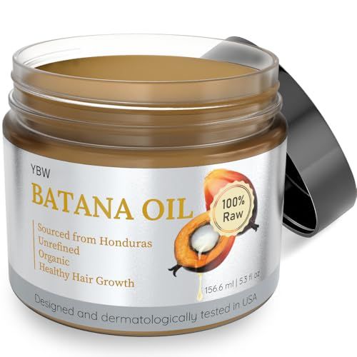 Dr. Sebi 100% Natural, Unrefined and Organic Batana Oil from Honduras for Hair Growth - Enhances Hair Thickness, Prevents Loss for Men &amp; Women