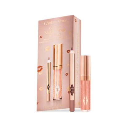 CHARLOTTE TILBURY Mini Glossy Pink Lip Gloss  Lip Liner Set - Nude Pink