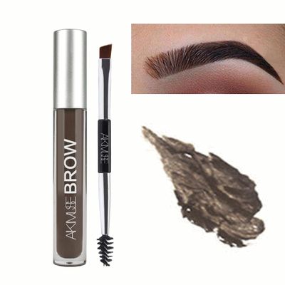 Waterproof Liquid Eyebrow Gels, Smudge-Proof, Sweat Resistant, Full Natural-24Hours Long Lasting Tinted Makeup Color Gel with Brow Pen(BLACK-BROWN)
