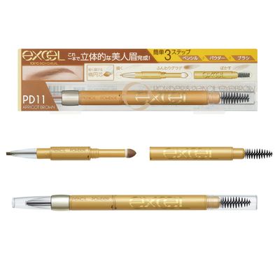 EXCEL Powder &amp; Pencil Eyebrow PD11 Apricot Brown