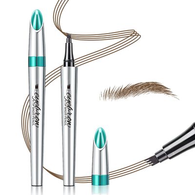 Eyebrow Pencil Eyebrow Microblading Pen - Eyebrow Pen Micro 4 Point Brow Pen Lift &amp; Snatch Eye Makeup for Brow Flick, Long-Lasting Waterproof Natural 3D Eyebrow Hair, Dark Brown