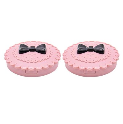 AUEAR, 2 Pack of Bow Eyelashes Case Plastic Eyelashes Case Pink Storage Eyelashes Box for Travel Women and Girls