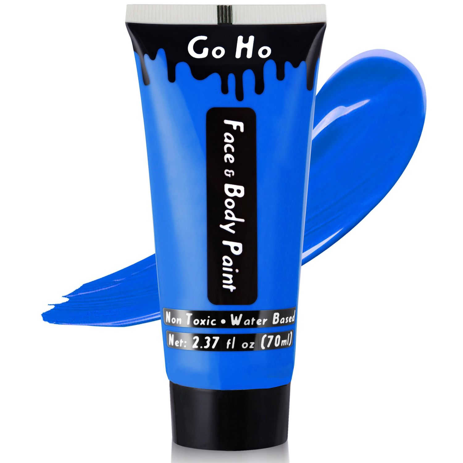 Go Ho Royal Blue Face Body Paint Washable(2.37 oz),Water Based Cream Blue Face Paint,Smurf Mystique Avatar Clown Makeup,Blue Body Paint for SFX Cosplay Costumes Festivals Halloween Makeup