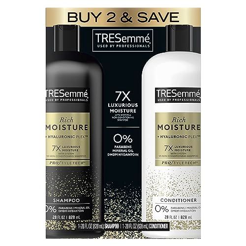 TRESemm Rich Moisture Shampoo and Conditioner Rich Moisture 2 Count for Dry Hair Formulated With Vitamin E and Biotin 28 oz