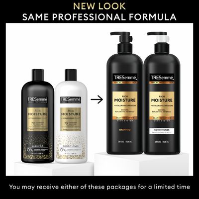 TRESemm Rich Moisture Shampoo and Conditioner Rich Moisture 2 Count for Dry Hair Formulated With Vitamin E and Biotin 28 oz