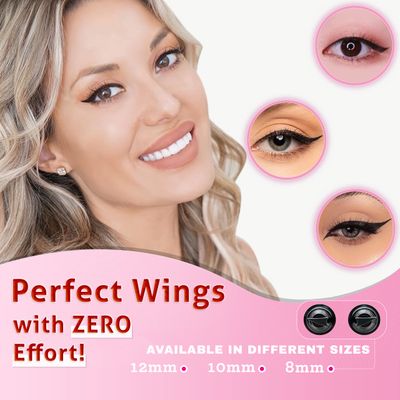 The Flick Stick Winged Eyeliner Stamp, 2 x Black Liquid Eyeliner Pens, Easy Cat Eye Stencil Makeup Tool, SmudgeProof &amp; Waterpoof Eye Liner, Vamp Wing, Wingliner (10mm Classic, Midnight Black)