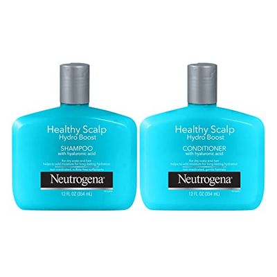 Neutrogena Moisturizing Healthy Scalp Hydro Boost Shampoo &amp; Conditioner for Dry Hair and Scalp, with Hydrating Hyaluronic Acid, pH-Balanced, Paraben &amp; Phthalate-Free, Color-Safe, 12 Fl Oz