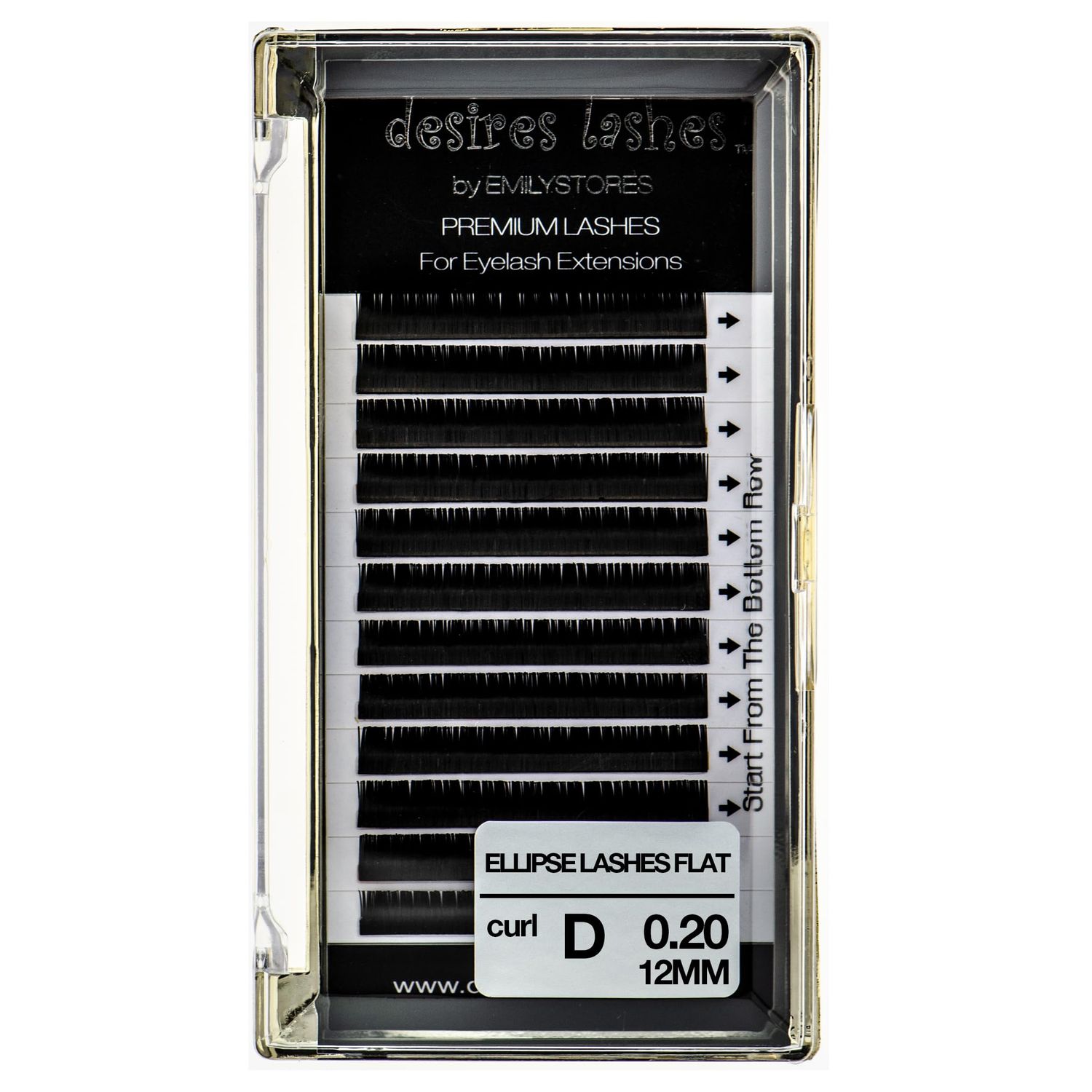 DESIRES LASHES By EMILYSTORES Ellipse Lashes Flat 0.20mm Thickness D Curl Length 12mm Lashes Extensions Single Size For eyelash Extension(Ellipse,Flat0.20,D,12mm)