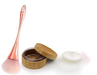 1Pcs 30ml1Oz Empty Loose Powder Container and 1Pcs Make-Up Powder Brush