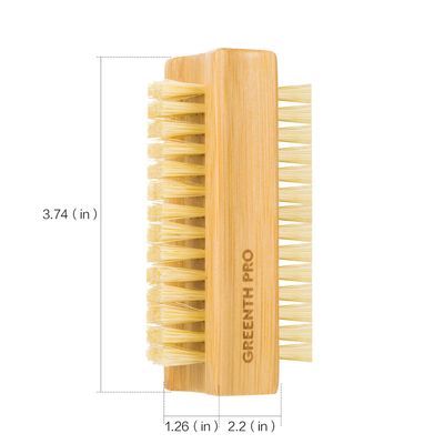 GREENTH PRO Bamboo Nail Brush2PCS Two-side Firm Nature Wooden Sisal Scrub Brush for Toes and Nails,Cleaning Nail Brush