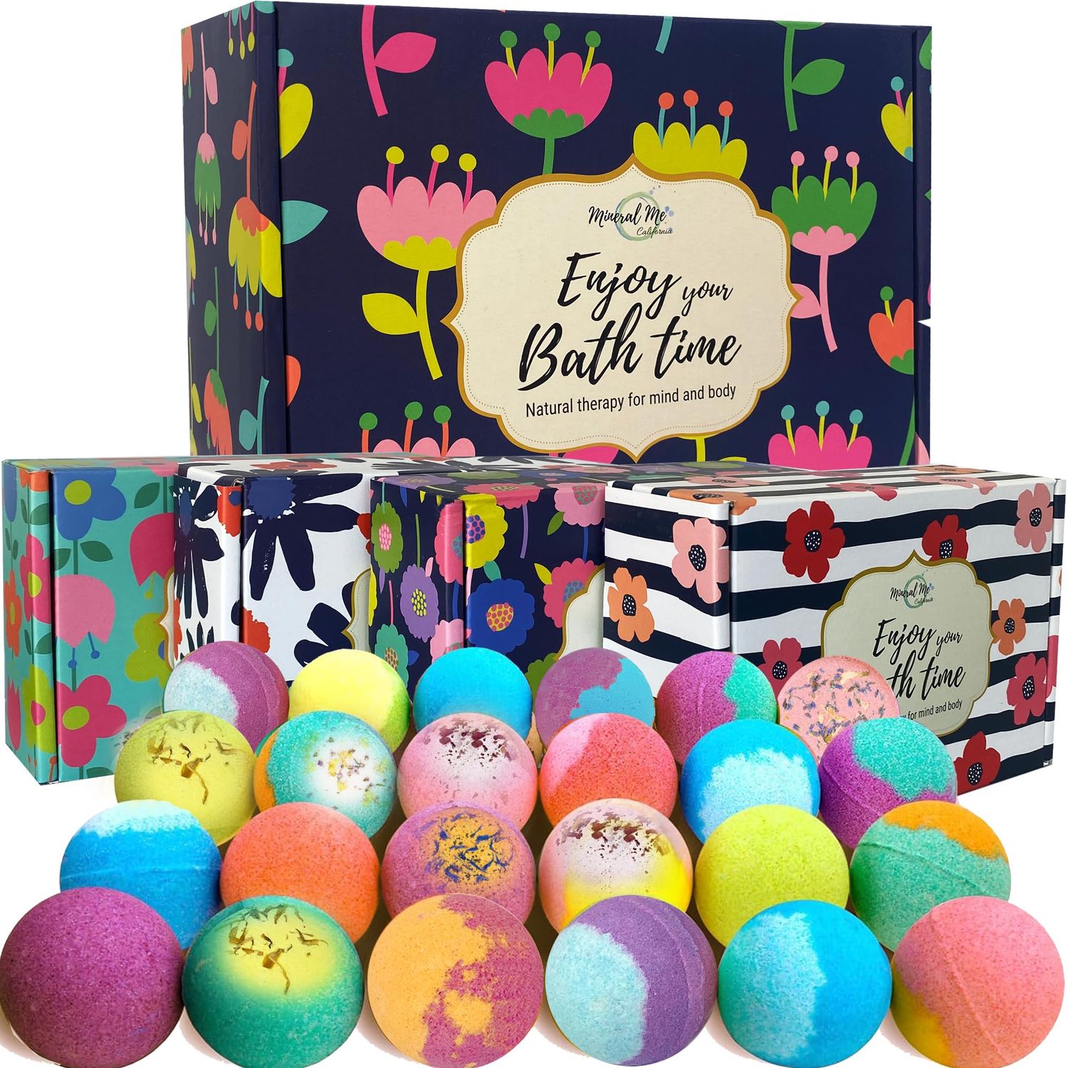 Bath Bombs for Women Gift Set - 24 Natural and Organic Bath Bombs with Essential Oils &amp; Moisturizing Shea Butter-Graduation, Birthday Gifts for Women, Teen Girls, Kids, Selfcare Gifts Bridesmaid Gift