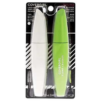 COVERGIRL Clump Crusher Mascara &amp; Lash Blast Amplify Eyelash Primer Pack,1 count, Mascara, Volume Mascara, Volume and Length Mascara, Lengthening Mascara, Double the Volume, Instant Lash Boost