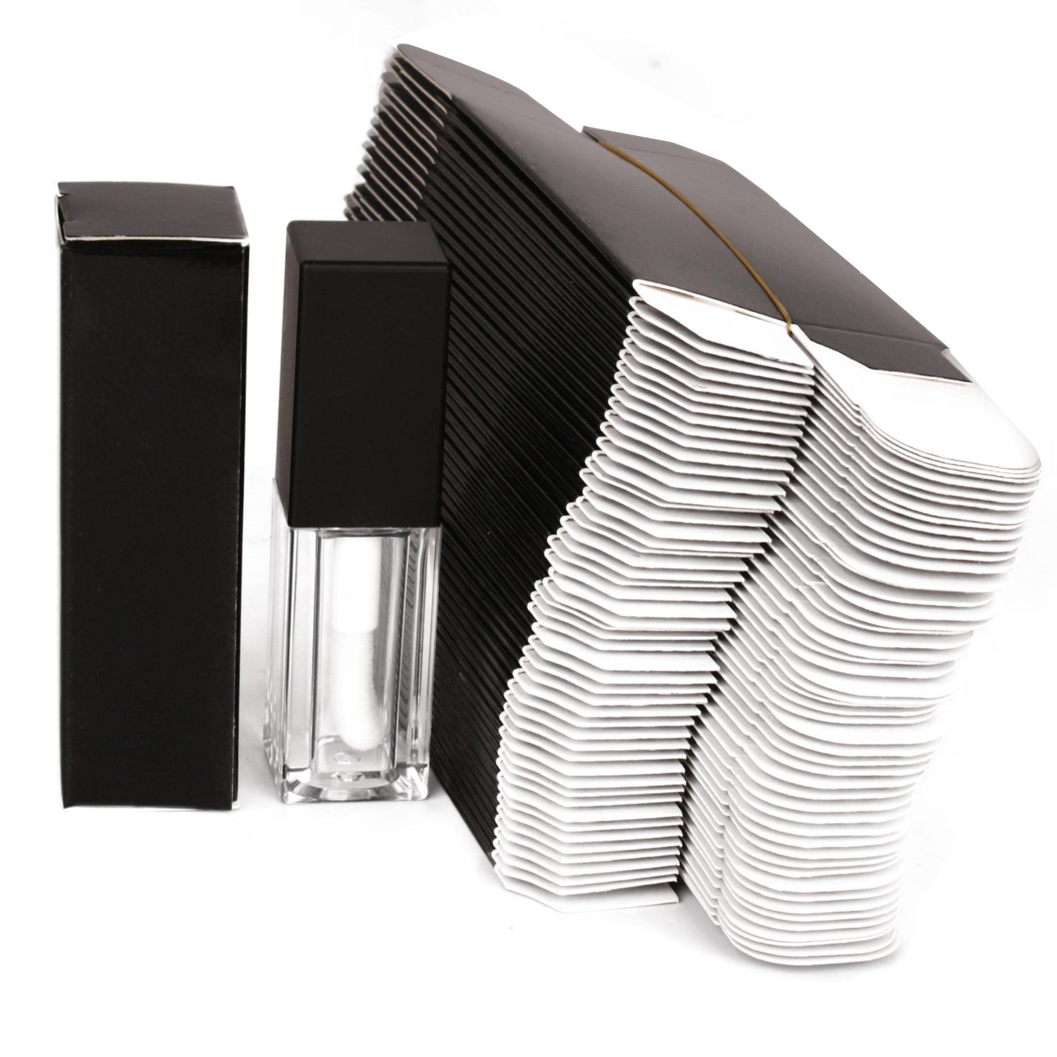 25pcs 25  25  86mm Craft paper box for lip gloss 350gms lipstick packing box for lipgloss tubes(pink paper box 25pcs) (Black)