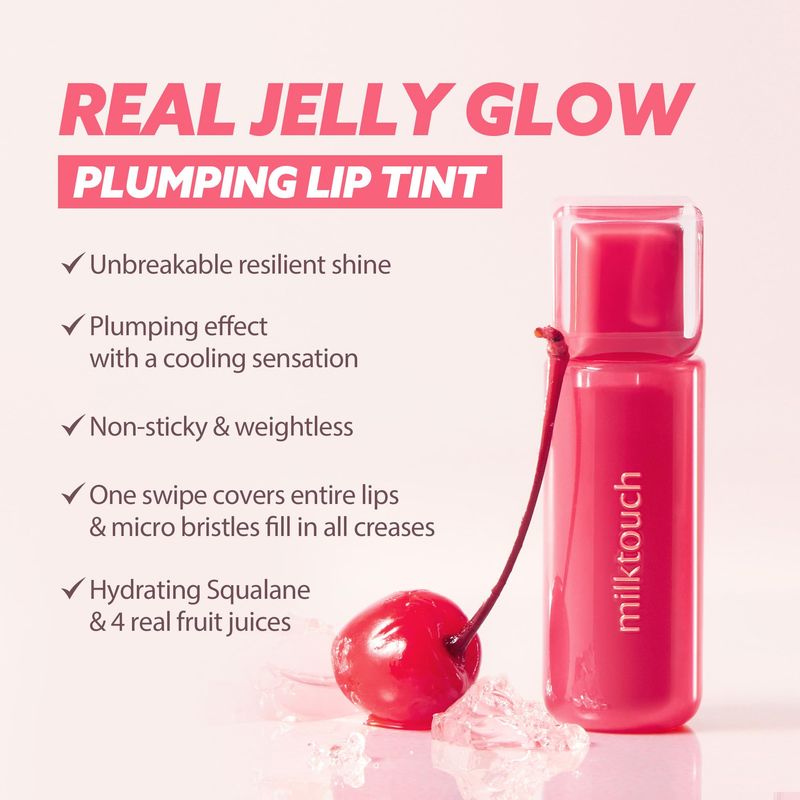 MILKTOUCH Jelly Fit Tinted Glow Tint | Stocking Stuffer | Viral Korean Lip Oil | Hydrating, Long-Lasting Tinted Lip Oil | Radiant Shine, Lightweight, Cruelty-Free | Holiday Gift (04 Mute-Ficial Plum)