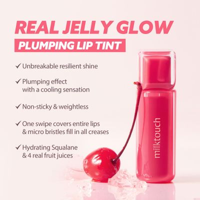 MILKTOUCH Jelly Fit Tinted Glow Tint | Stocking Stuffer | Viral Korean Lip Oil | Hydrating, Long-Lasting Tinted Lip Oil | Radiant Shine, Lightweight, Cruelty-Free | Holiday Gift (04 Mute-Ficial Plum)