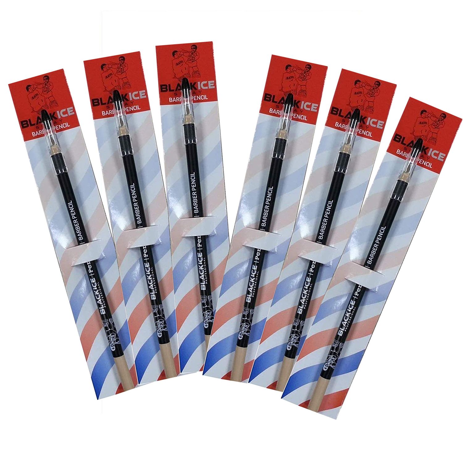 Black Ice Spray Barber Pencil (Tan) - 6 pieces, Tool can be used for making distinctive beard, mustache and eyebrow arches, ColorTan, Pencil to Fill in missing spots.