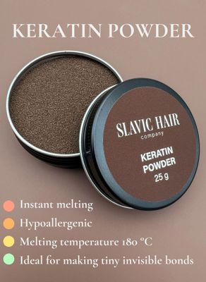 0.9 OZ Italian Keratin Glue for Hair Extensions Hot Fusion FlatNailUI Tip Powder (Light Brown)