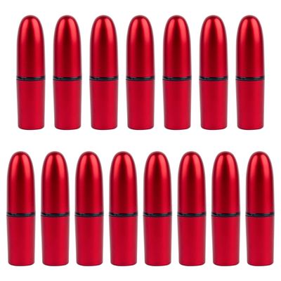 AUEAR, Empty Lipstick Tubes Bullet Shaped Holders Lip Balm Container for DIY (Red, 15 Pack)