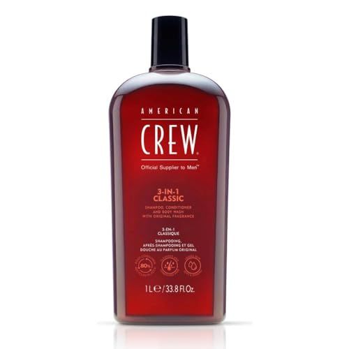 American Crew Shampoo, Conditioner &amp; Body Wash for Men, 3-in-1, 33.8 Fl Oz