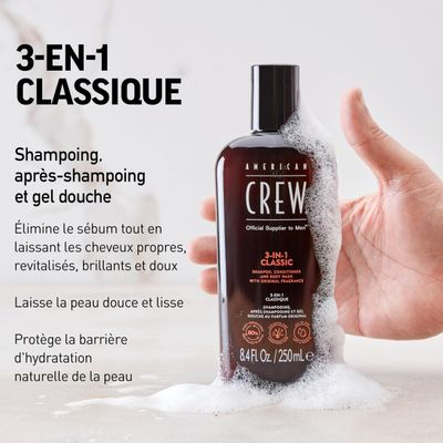 American Crew Shampoo, Conditioner &amp; Body Wash for Men, 3-in-1, 33.8 Fl Oz