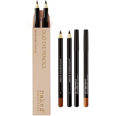 Naked Cosmetics Black Eyeliner &amp; Brown Eyeliner Pencil for Makeup - Waterproof Eyeliner Pencil &amp; Smudge Proof Eyeliner for Women - Smooth Glide &amp; Long Lasting Eyebrow Pencil Eye Liner Set of 2
