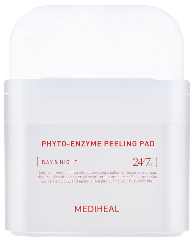 MEDIHEAL Phyto Enzyme Peeling Pad - Vegan Face Resurfacing Gauze Pads with LHA &amp; Papaya Enzym - Pore Tightening Pads to Control Sebum - Exfoliating Pads for Dead Skin Cells, 90 Pads