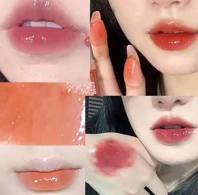 Pakivs 4Pcs Bear Lip Glaze Jelly Lipgloss,Liquid Lipstick Cute Bear Lipgloss Moisturizing Lip Stain Plumping Water Lip Gloss,Waterproof Juicy Lasting Tint Lip Gloss Set,Vivid Color,Glossy Finish
