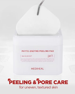 MEDIHEAL Phyto Enzyme Peeling Pad - Vegan Face Resurfacing Gauze Pads with LHA & Papaya Enzym - Pore Tightening Pads to Control Sebum - Exfoliating Pads for Dead Skin Cells, 90 Pads