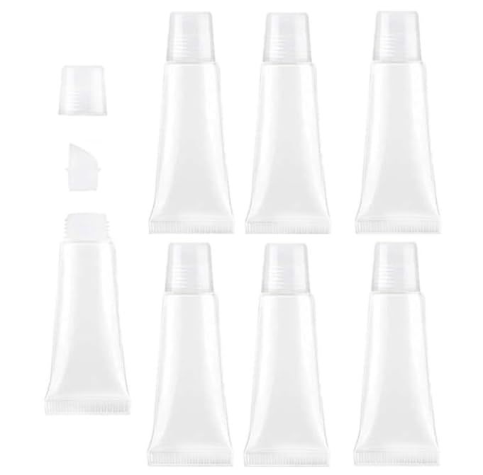 Duehut 10PCS 10ml Empty Tubes Lip empty lip gloss containers Refillable Soft Clear Tubes Mini Lipgloss Dispenser Travel Toothpaste Cream Chapstick Lipstick Clear for DIY Lipgloss Balm Cosmetic