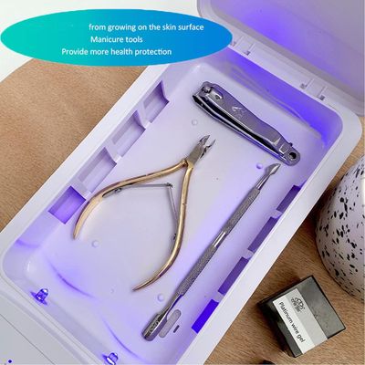 Nail Tool Sterilizer with Blue Light,LXIANGN Portable USB Sterilizating Box for Manicure Salon,Tweezers,Tattoo,Scissors,Jewelry,Phone, Watch,Keys