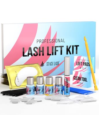 Stacy Lash Lift Kit - Professional Salon Premium Quality Eyelash Perm Curling Lotion &amp; Liquid Full Lifting Set - Eyelash Perming Wave Curling Semi-Permanent