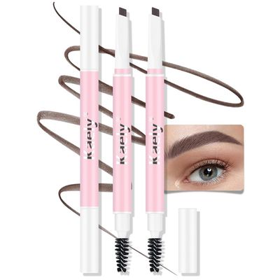 Waterproof Eyebrow Pencil, Professional Makeup Micro Brow Pencil, Double-ended ultra-fine eyebrow pencil, Ultra-Fine Mechanical Pencil (1, 09#Dark Brown)