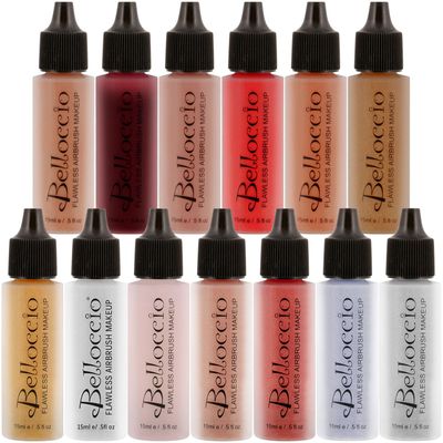 Belloccio Master Set of All 13 Blush, Bronzer &amp; Shimmer Color Shades within Belloccio&#39;s Professional Flawless Airbrush Makeup Product Line (13 Different Shades in 12 oz. Bottles)